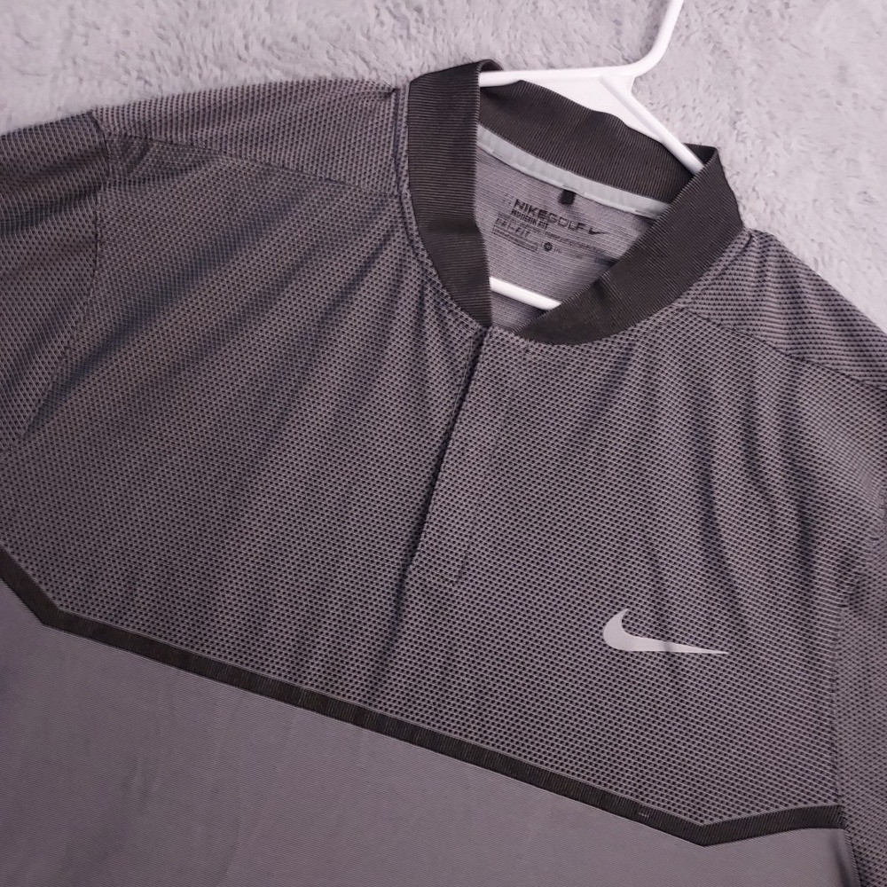 Nike Polo Shirt Mens Extra Large Blade Collar Momentum Fly Swing Alpha Gray XL